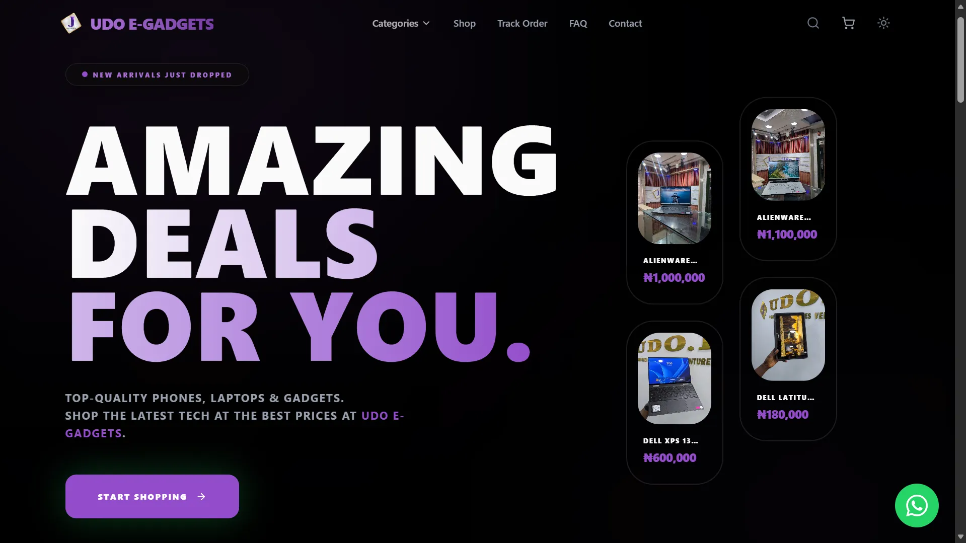 Ecommerce website for Udo-Egadget
